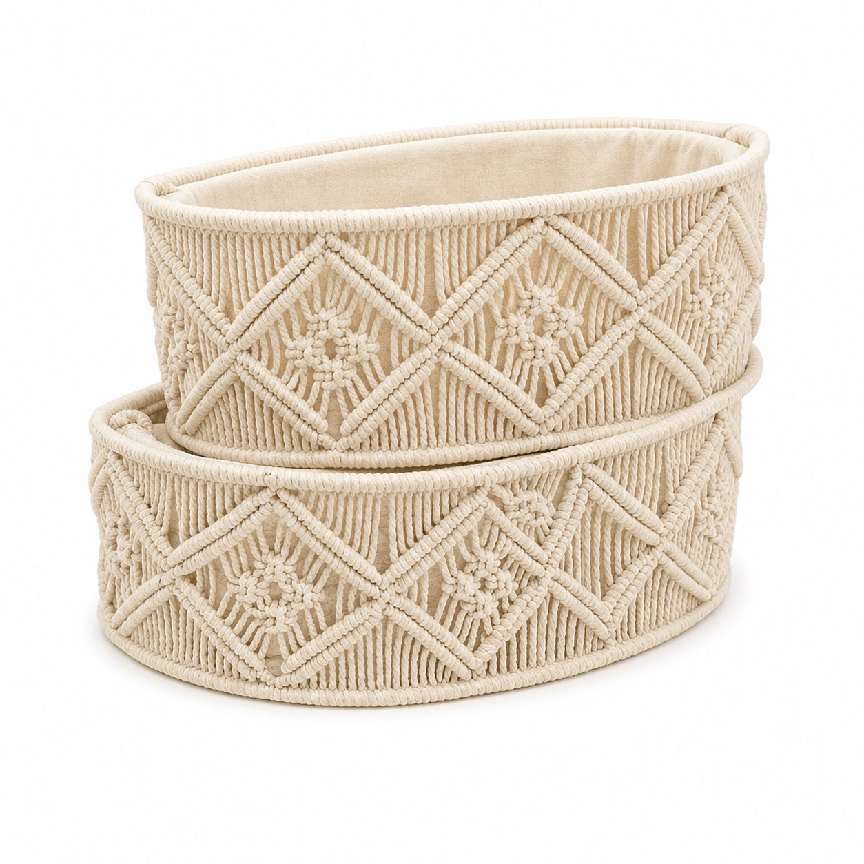 Set Of 2 Half Circle Macrame Basket For Baby Shower Wedding Hamper Gift Hamper Return Gift